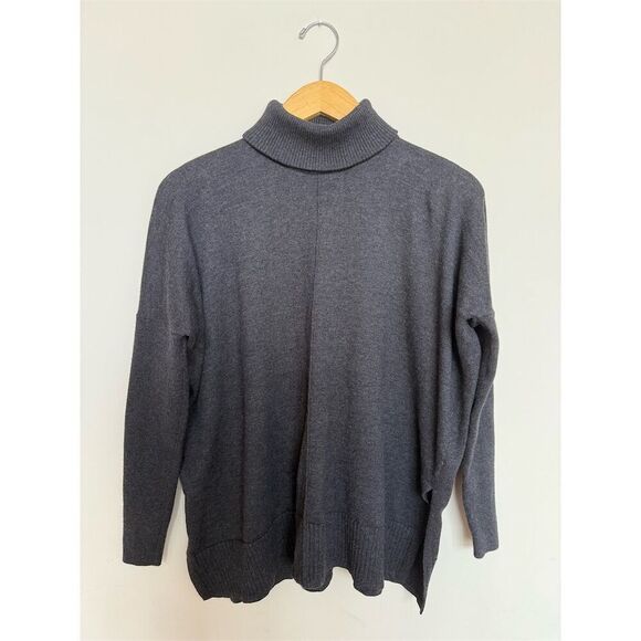 Lilla P Women's Turtleneck Sweater Gray Size S Modal/Silk - Picture 2 of 6
